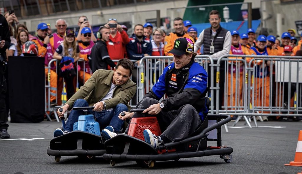 Randy de Puniet & Fabio Quartararo course de Crazy Cart